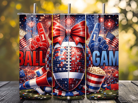American Football Fireworks Game Tumbler: A Dynamic Design for Sublimation and DIY Projects