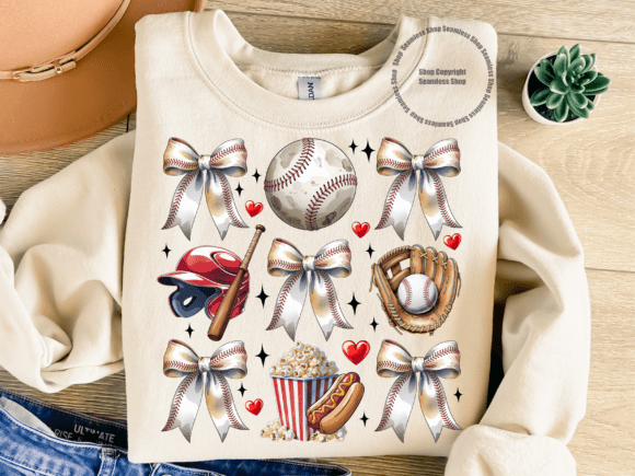Baseball Game Day PNG & Baseball Bow PNG: Creative Designs for Fans and Crafters