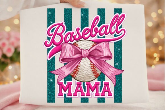 Baseball Mama Coquette Bow Game Day PNG: A Stylish Digital Design for Sports Moms