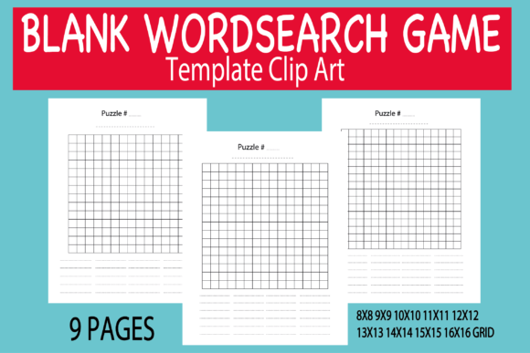 Blank Word Search Game Template Clipart