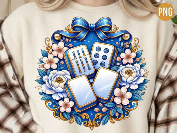 Blue Floral Dominoes Game Night PNG: A Versatile Design for Creative Projects