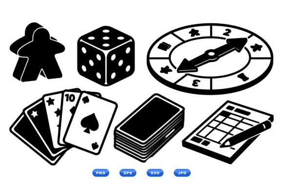 Board Game Icon Clipart Set for Creative Design Projects