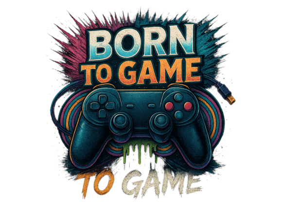 Born to Game PNG Graffiti Gaming Design