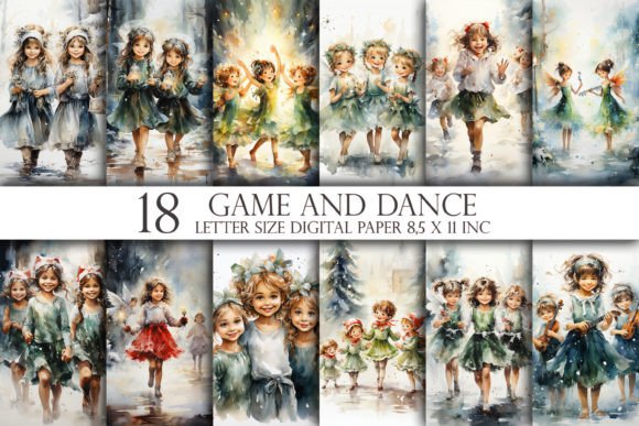 Christmas Game and Dance 18 Digital Paper Guide