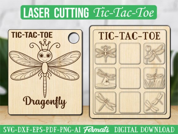 Cute Dragonfly Tic Tac Toe Puzzle Game