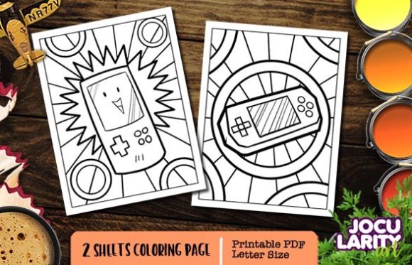 Cute Game Portable Cartoon Coloring Page: A Flexible Option for Creative Kids and Busy Parents