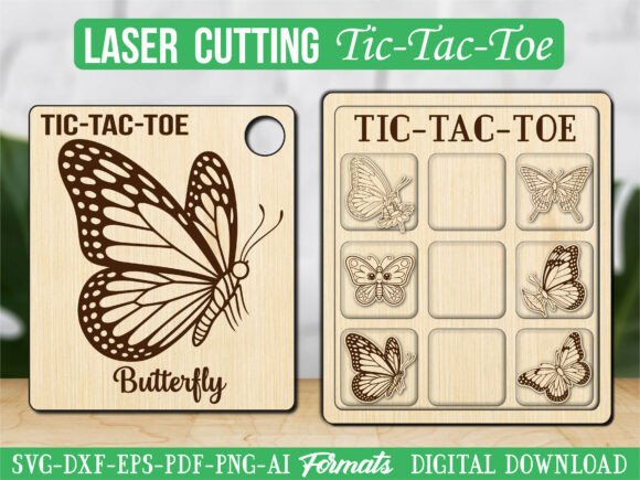 Flying Butterfly Tic Tac Toe Puzzle Game: A Creative Laser Cutting Project
