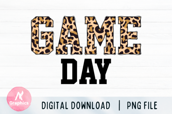 Game Day Leopard Sublimation PNG