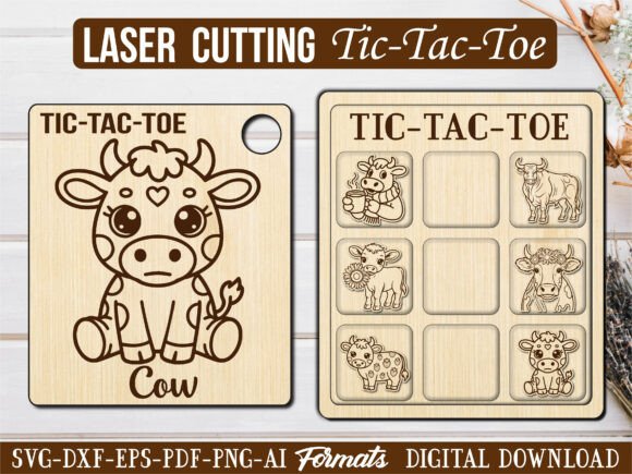 Highland Cow Tic Tac Toe Puzzle Game