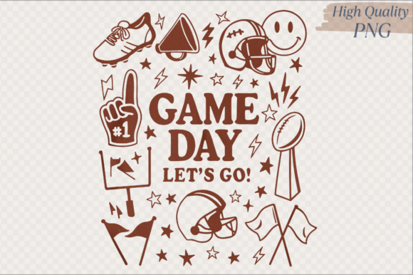 Retro Football Game Day PNG: A Coquette-Inspired Design for Creative Projects