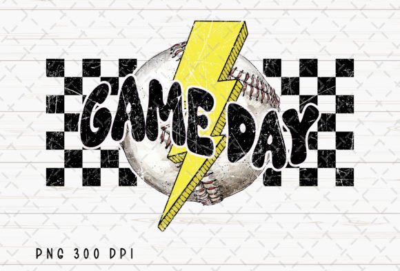 Retro Game Day Checkered Baseball PNG Guide