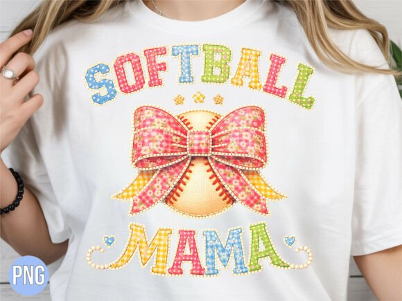Retro Softball Mama Floral Game Day PNG: Creative Design for Print and Digital Projects