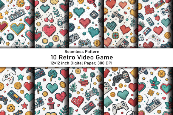 Retro Video Game Digital Papers: A Versatile Design Resource for Creative Professionals