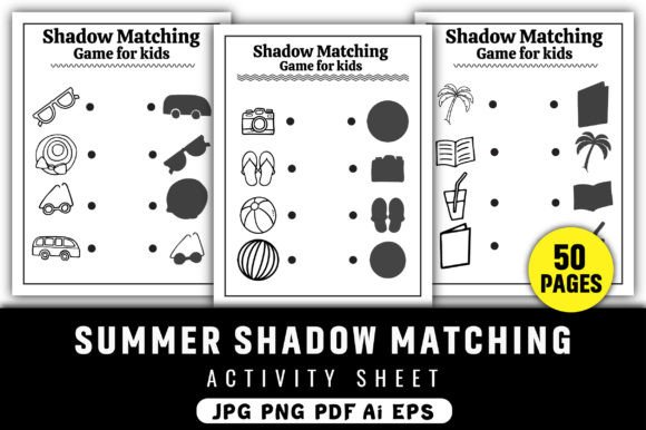 Summer Shadow Matching Game for Kids