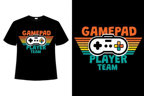 T-Shirt Game Pad Player Team Typography Design