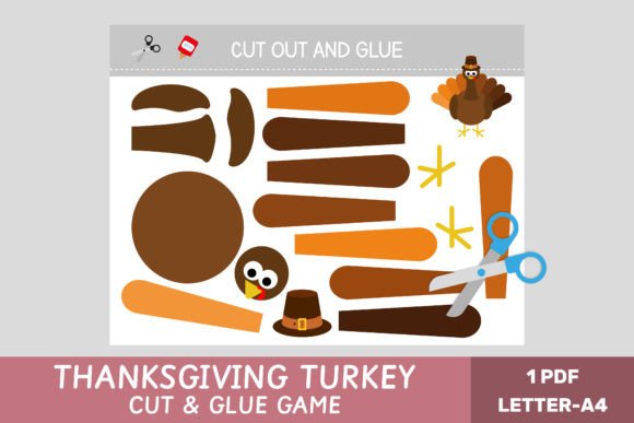 Thanksgiving Turkey Cut & Glue Game