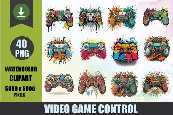 Video Game Control Watercolor Clipart Bu: Creative Solutions for DIY Projects