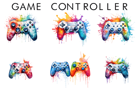 Watercolor Game Controller Clipat: A Creative Design Asset for Modern Projects